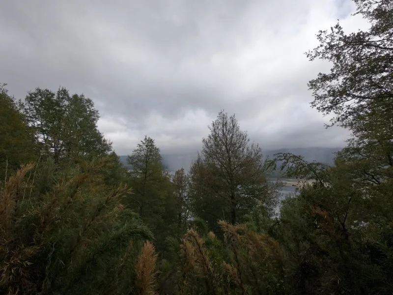 Paisaje cordillerano del Parque Nacional Conguillío con el Llaima al fondo