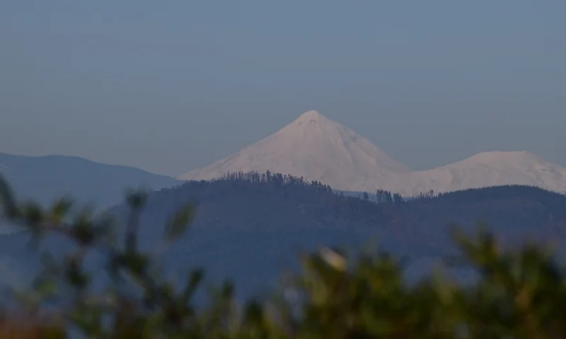 Vista abierta de Temuco y la cordillera desde un mirador del Cerro Ñielol