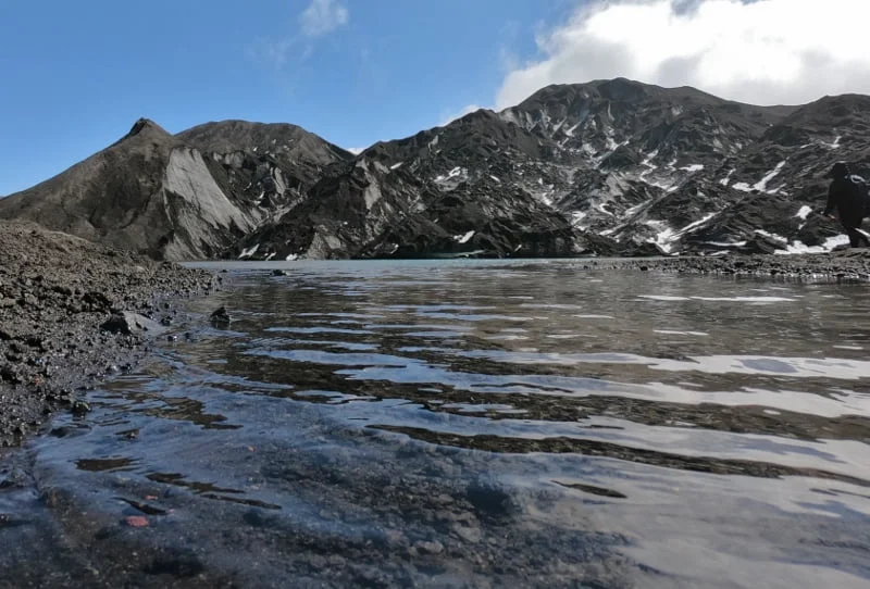 Curso de agua frente al Glaciar Pichillancahue
