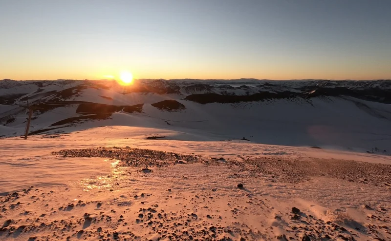Panorámica nevada durante la subida al volcán Lonquimay