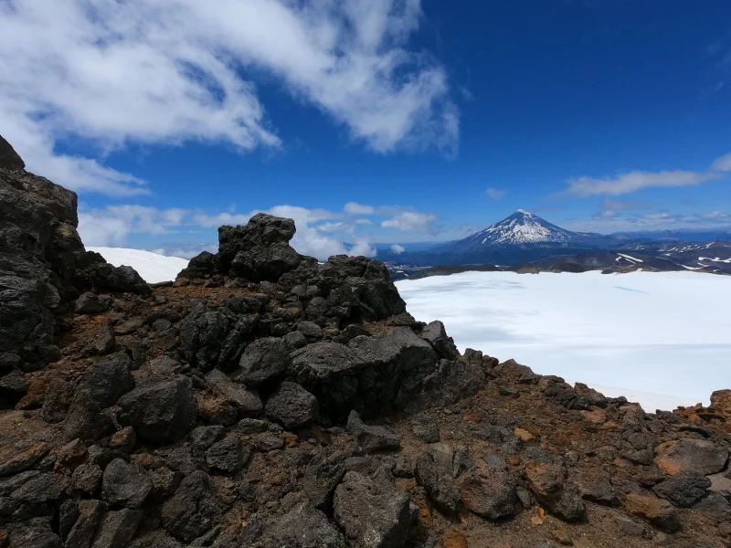 Cumbre nevada del volcán Quetrupillán