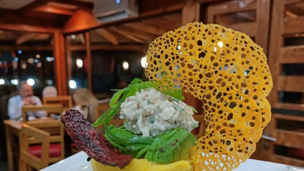Plato servido durante una experiencia gastronómica en Panguipulli