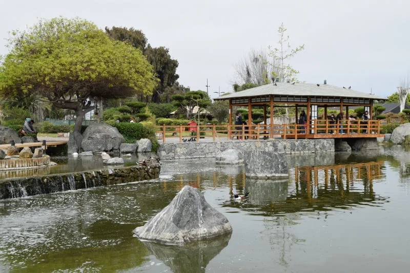 Casa de descanso junto a la laguna del Jardín Japonés de La Serena